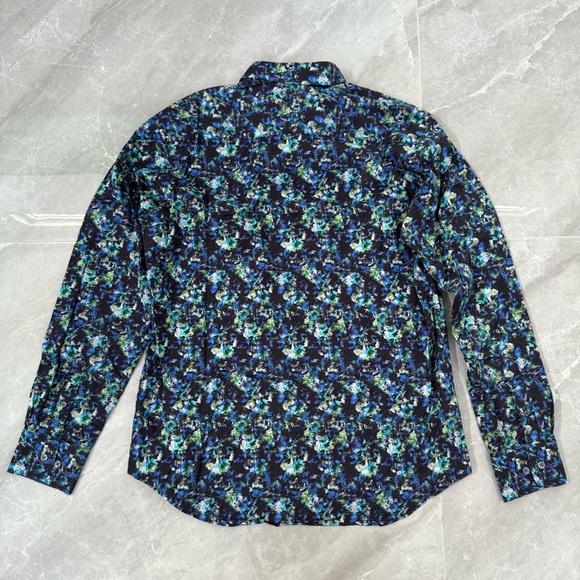 Men’s Bugatchi Patterned Long Sleeve Button Down Dress Shirt Shaped Fit - Picture 9 of 16